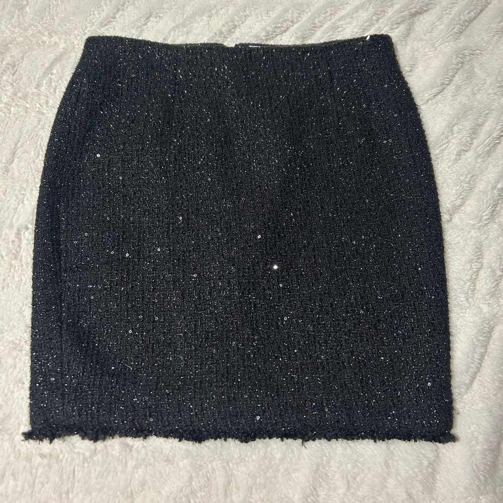 Michael Kors Metallic Tweed Mini Skirt size 6 black
